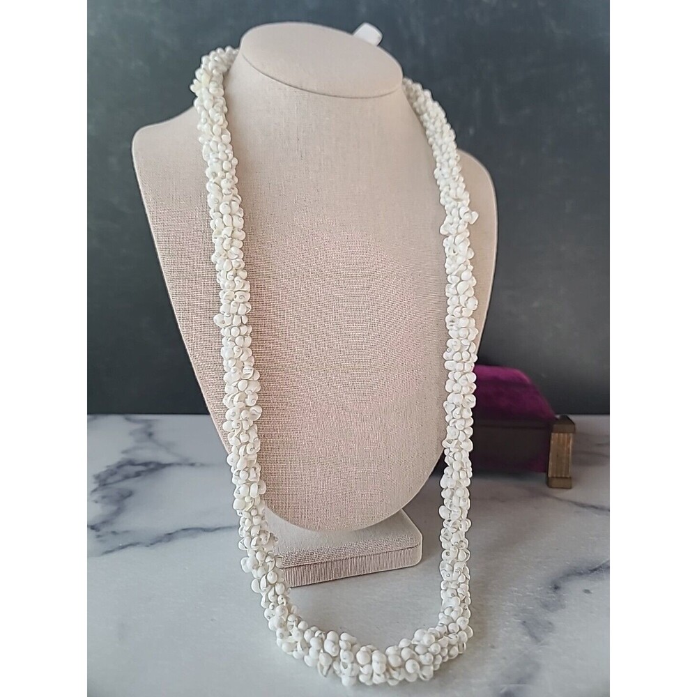 Vintage Beaded Shell Necklace, READ